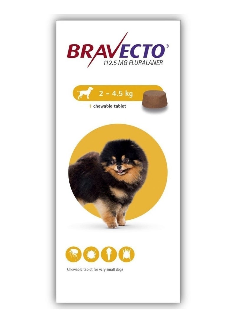 Flea & Tick Chewable Tablet for Very Small Dogs 2–4.5 kg